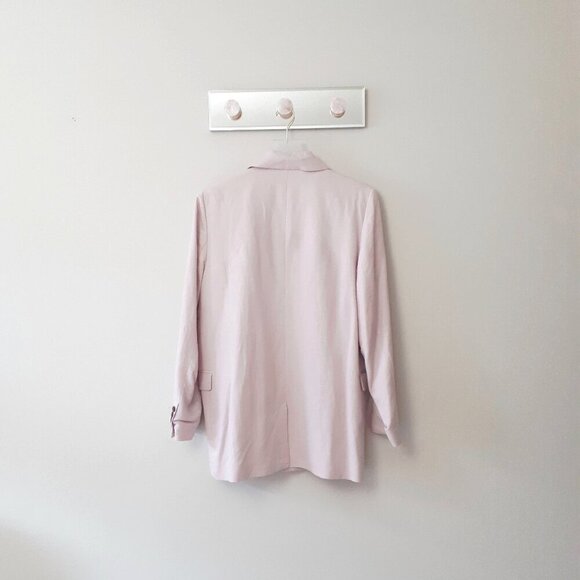 NWOT Frank and Oak purple pink double breasted linen blend blazer, XL - Picture 9 of 10